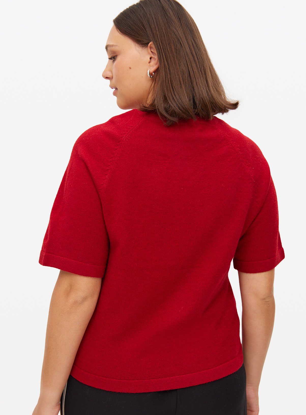 Red Relaxed Soft Knit T-Shirt 20 - Image 4 thumbnail
